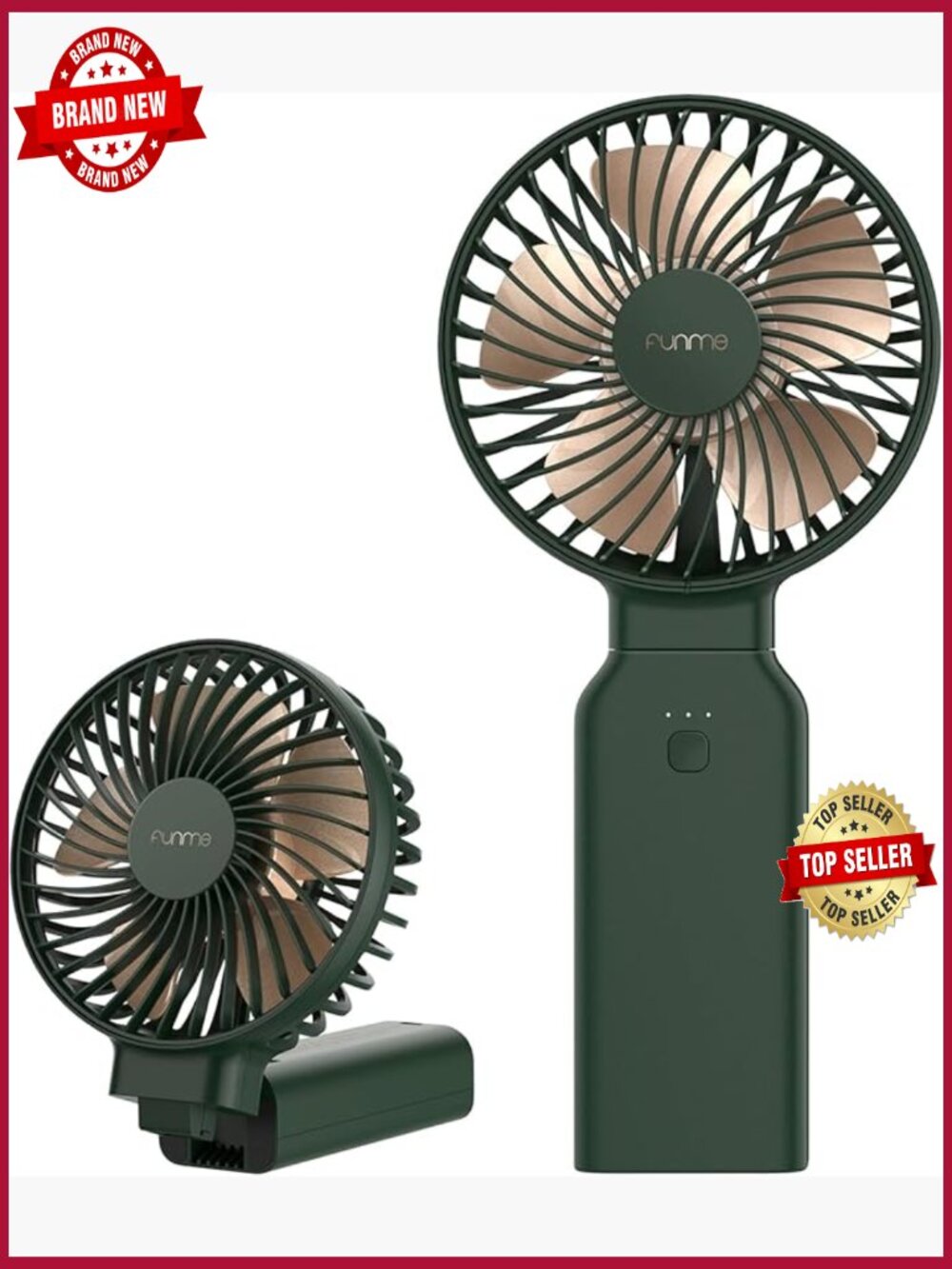 Portable Handheld Fan, 53H Max Cooling, 10000mAh Rechargeable, Power Bank,
